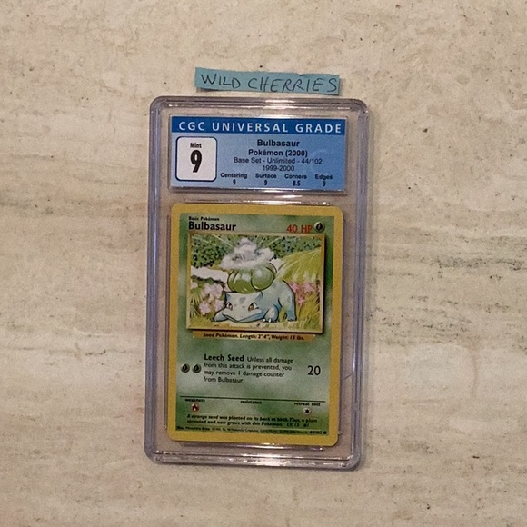 Bulbasaur 4th Print 44/102 Pokemon 1999 - 2000 Base Set CGC 9 TCG #44 - Picture 8 of 9